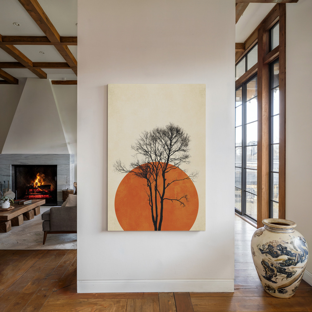 Canvas schilderi - In the Wilderness bij de open haard
