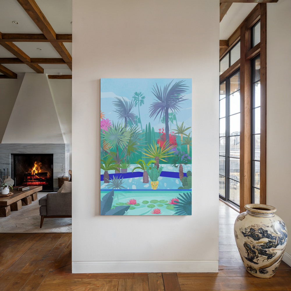 Canvas print - Moroccan Garden by the fireplace