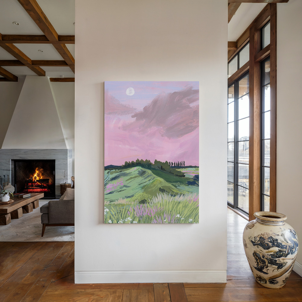 Canvas schilderi - Morning Calm bij de open haard