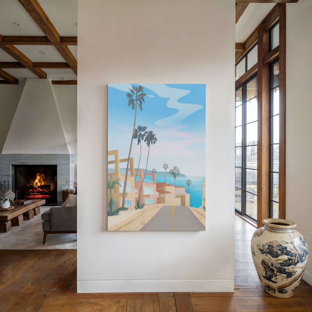 Canvas print - California by the fireplace