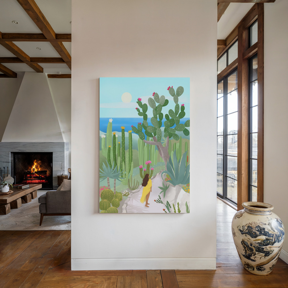 Toile - Elz Jardine au coin du feu
