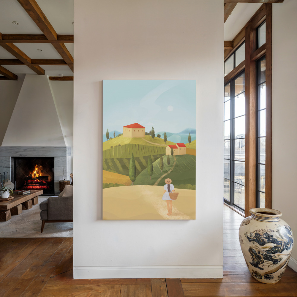 Canvas print - Tuscany by the fireplace