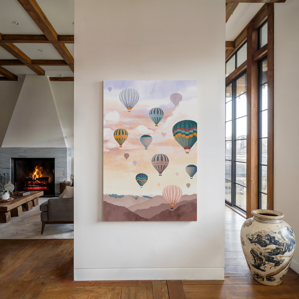 Canvas print - Airballoon Sky by the fireplace