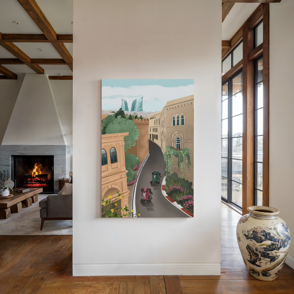 Stampe su tela - Baku Azerbeidzjan accanto al camino