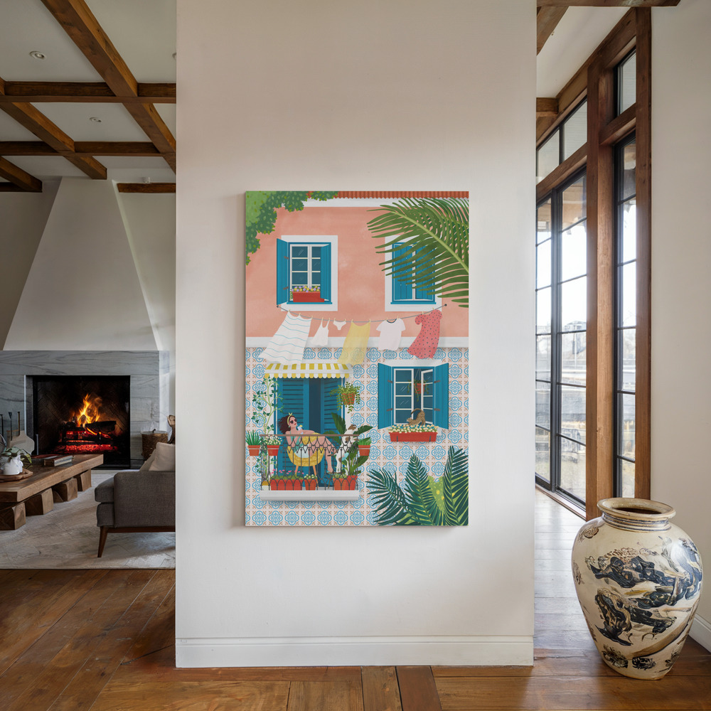 Canvas print - Lisbon by the fireplace