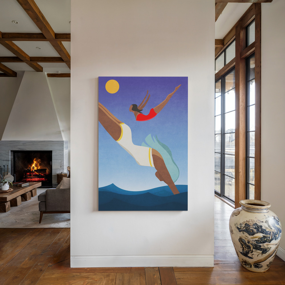 Canvas print - Graceful Dive by the fireplace
