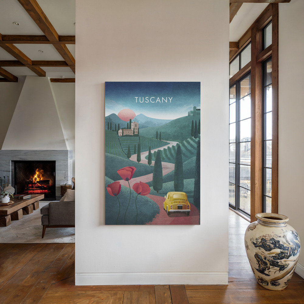 Stampe su tela - Tuscanytext accanto al camino