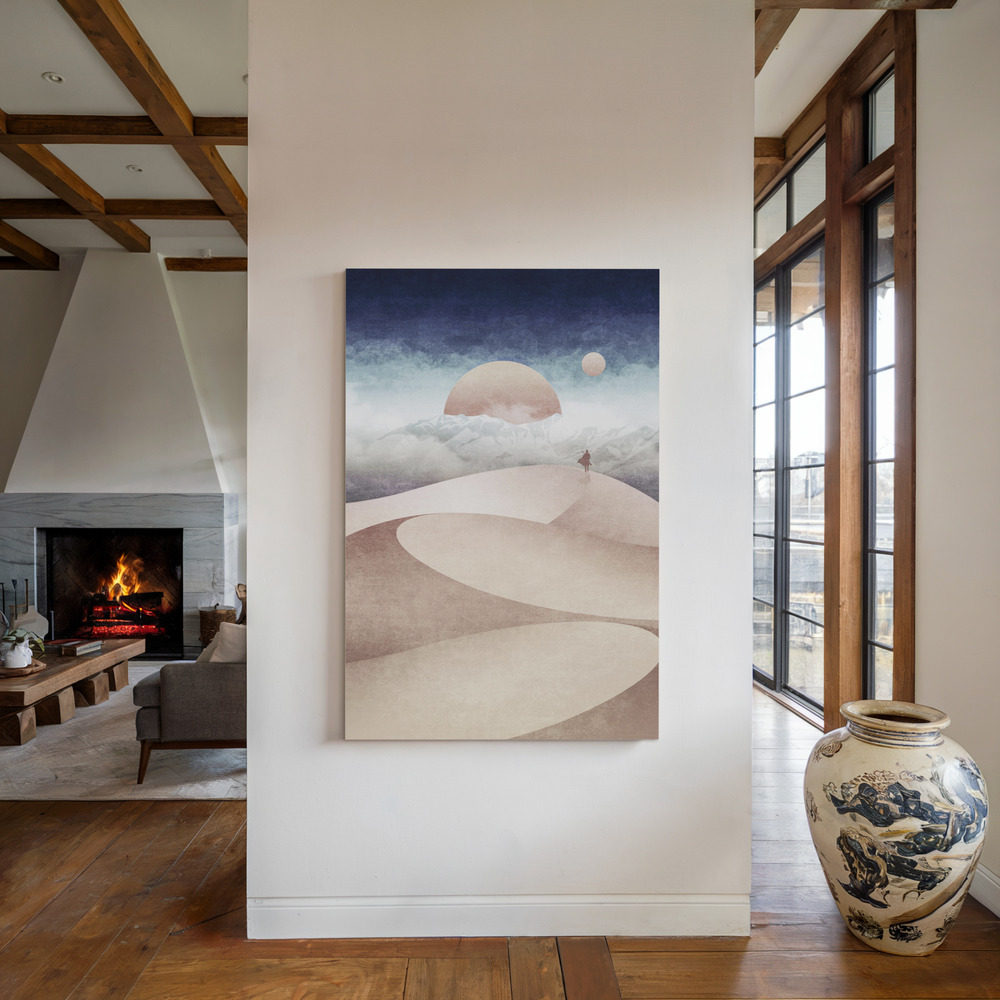 Canvas print - Desert Dreamscape by the fireplace