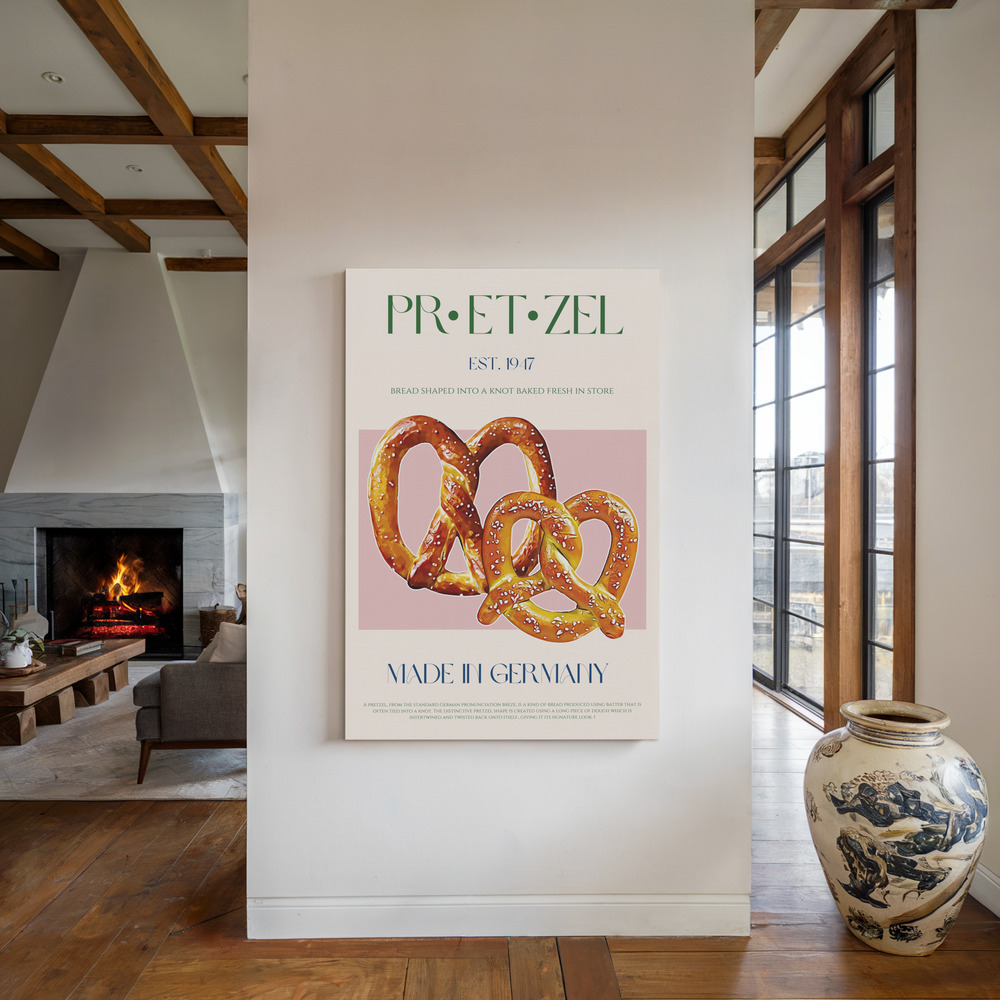 Lienzo - Pretzel Print junto a la chimenea