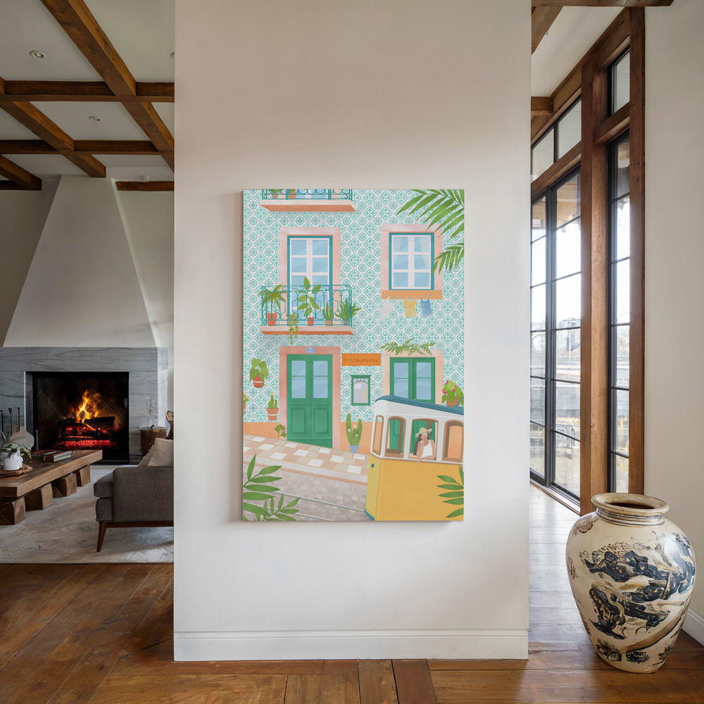Canvas print - Lisboa City, Portugal by the fireplace