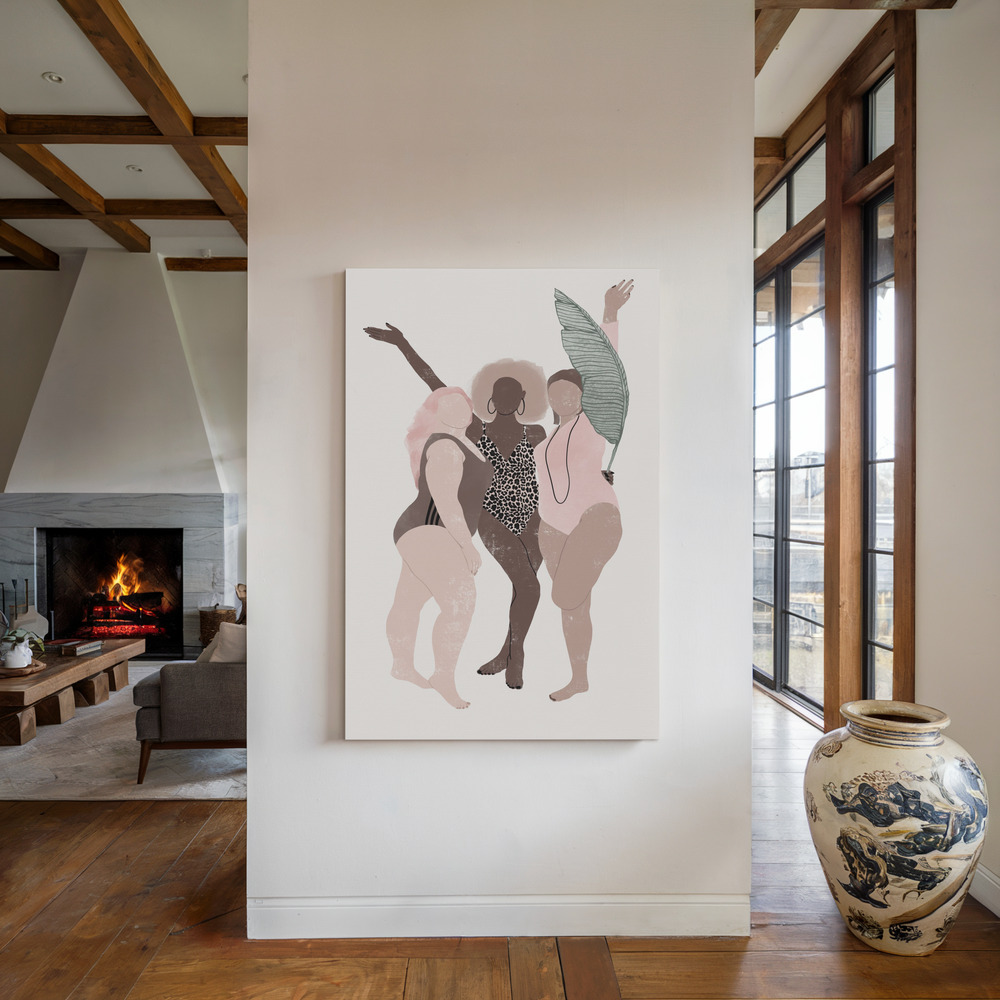 Lærred - FEMME SAFARI nr 5 ved pejsen
