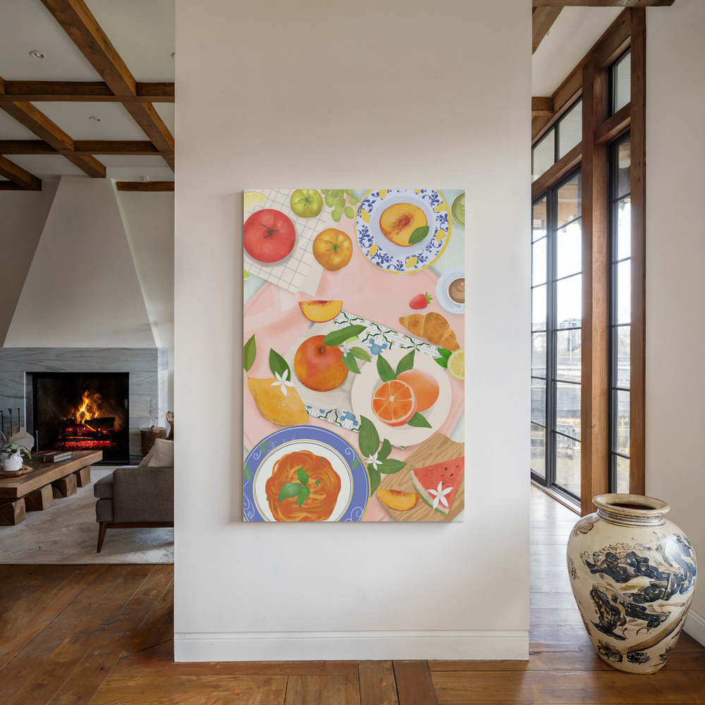 Lienzo - Summer Brunch junto a la chimenea