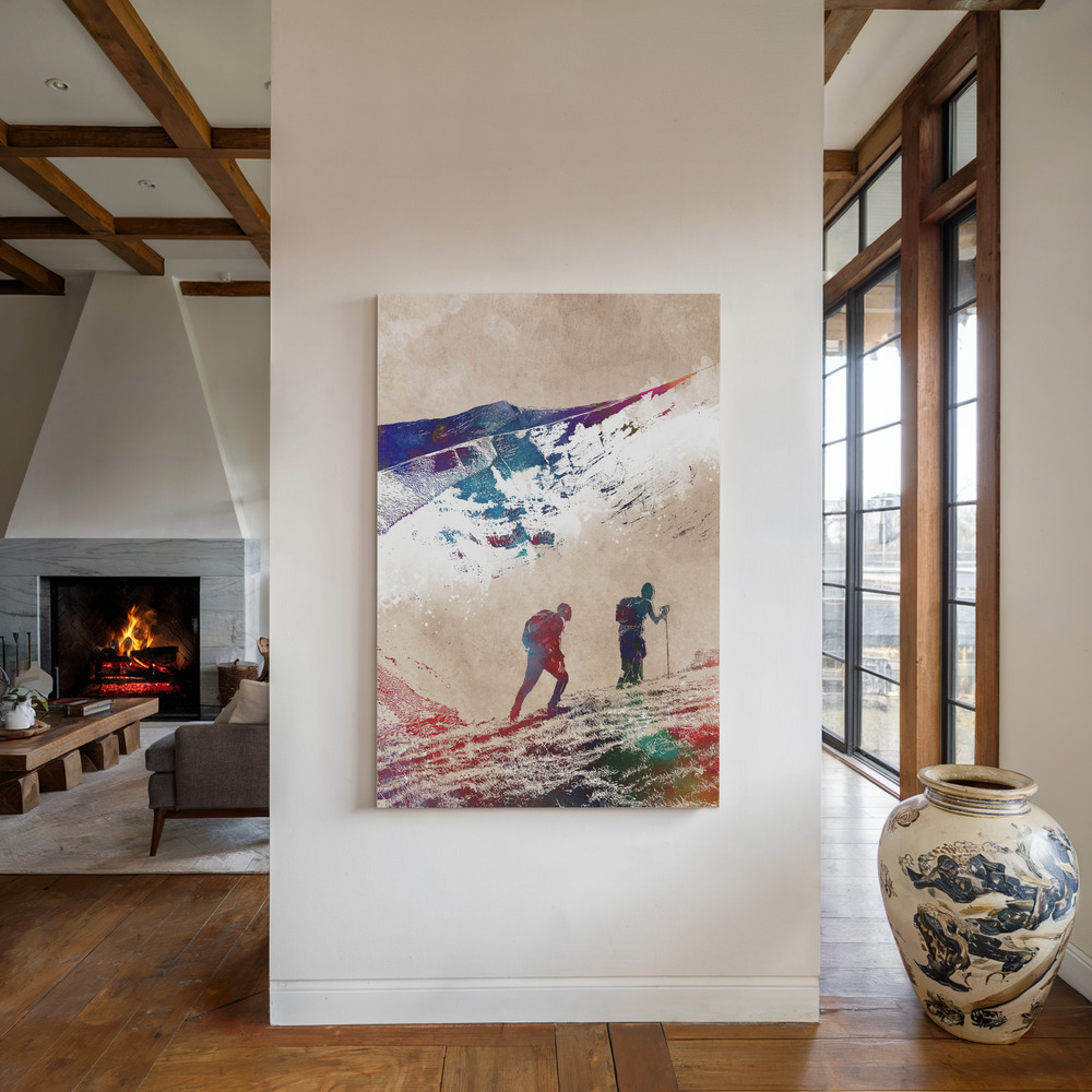 Canvas print - Mountaineers Sport Art 1 by the fireplace