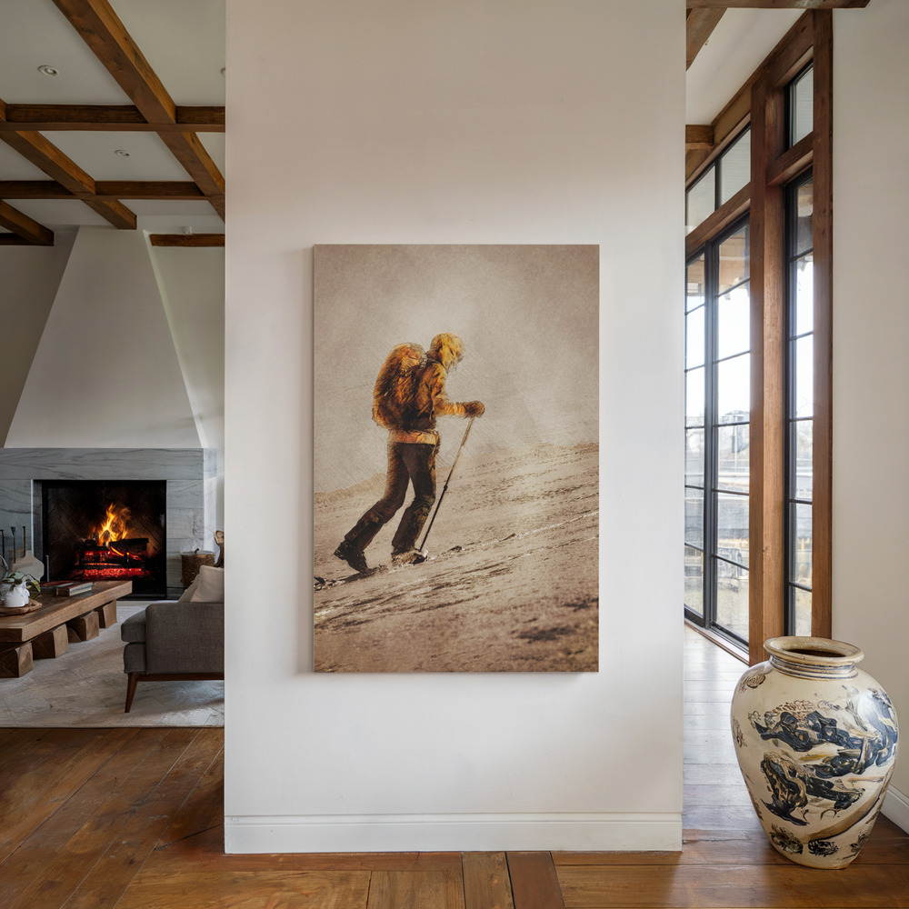Lienzo - Mountaineer Sport Art 10 junto a la chimenea