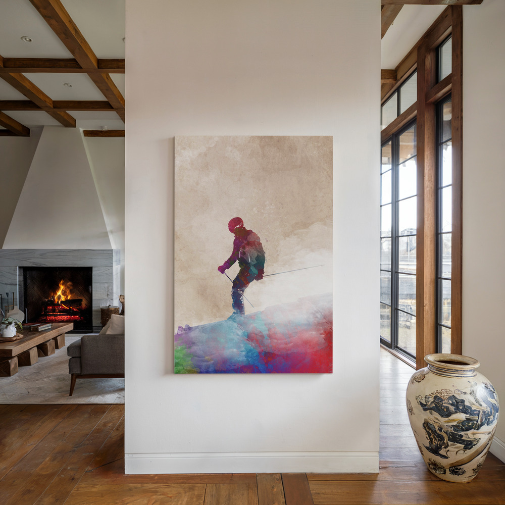 Canvastavla Ski Sport Art 2 - Tavla vid den öppna spisen