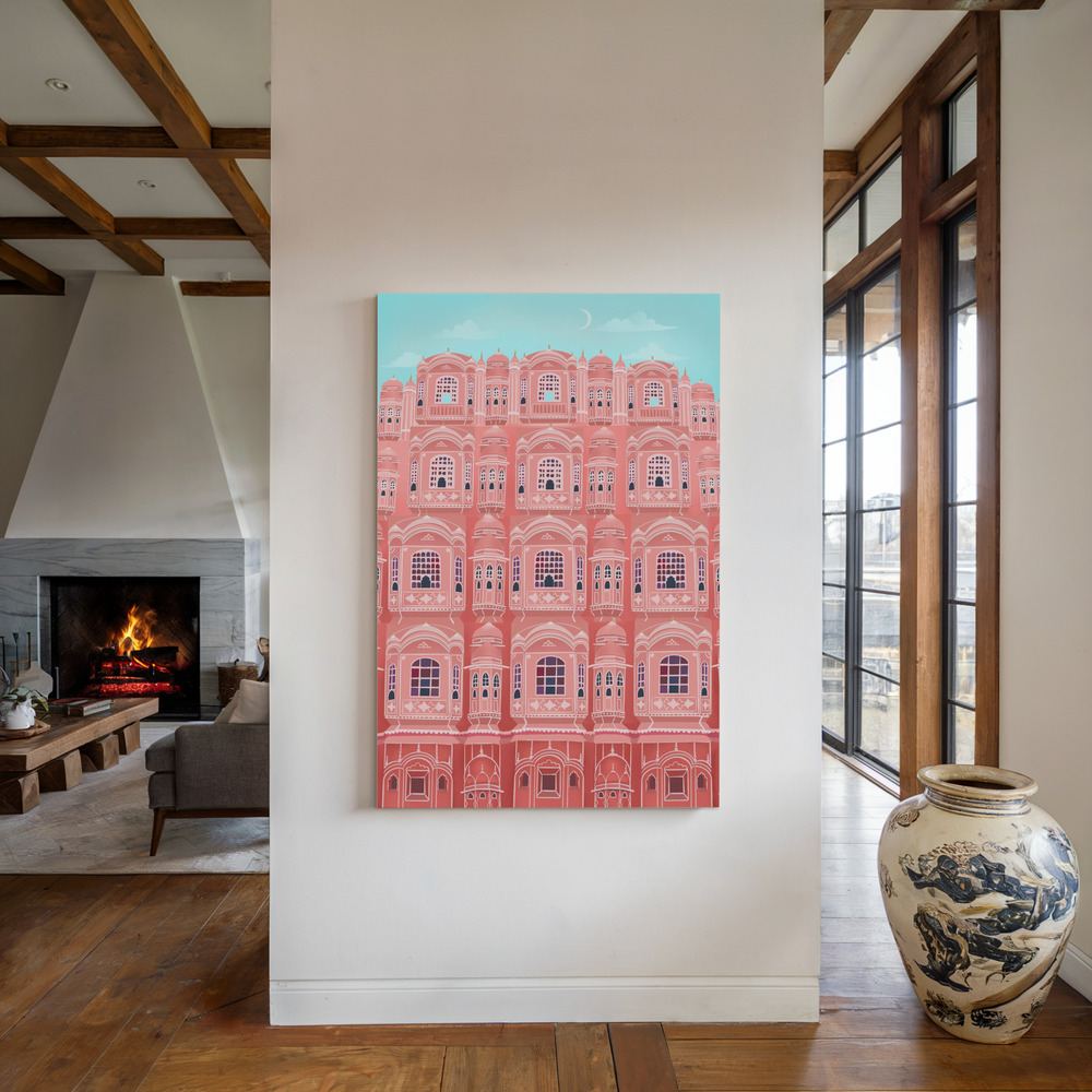 Canvas taulu - Jaipur, India takan ääressä
