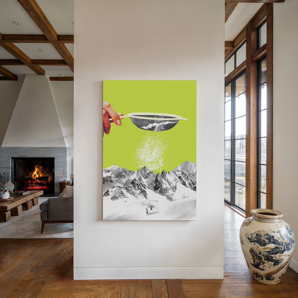 Canvas schilderi - Powder Days bij de open haard