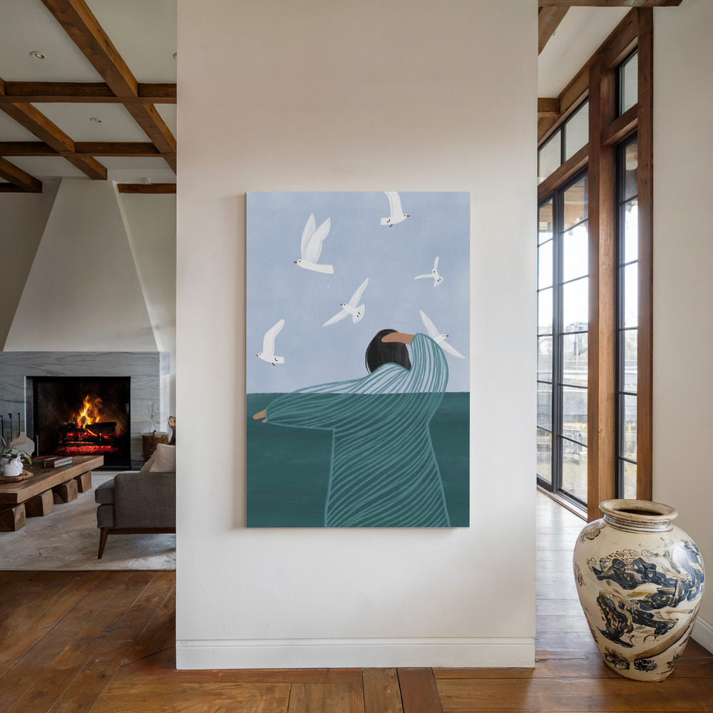 Lienzo - Seaside junto a la chimenea