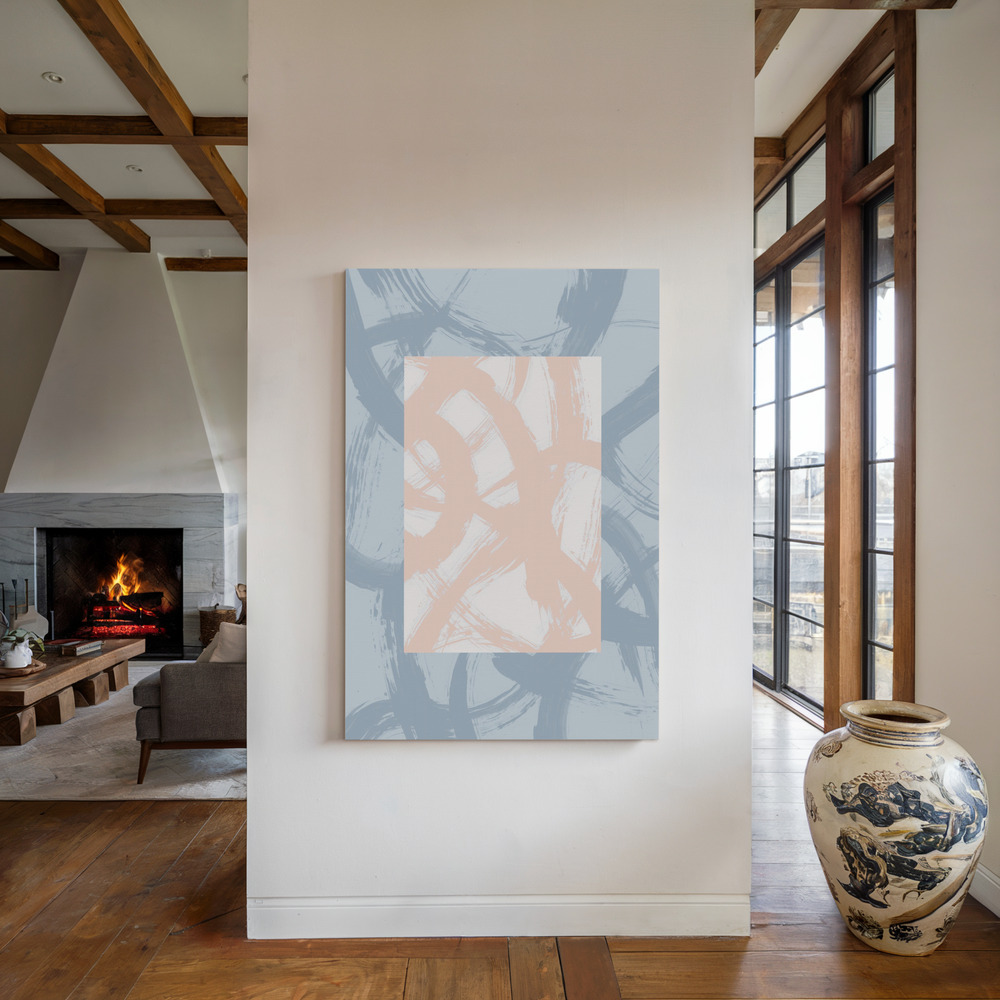 Leinwandbild - Abstract Brush Strokes 98A am Kamin