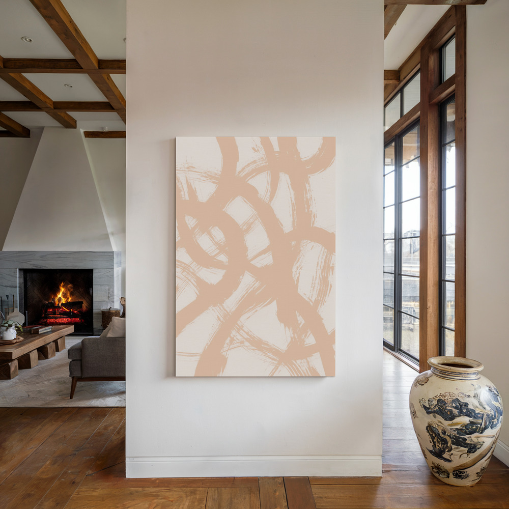 Stampe su tela - Abstract Brush Strokes 98B accanto al camino