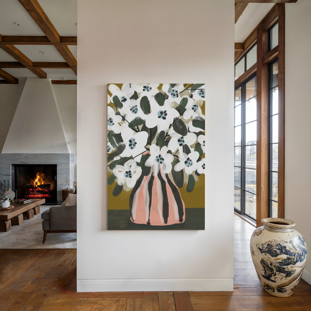Lienzo - Pastel Flower Impression No 9 junto a la chimenea