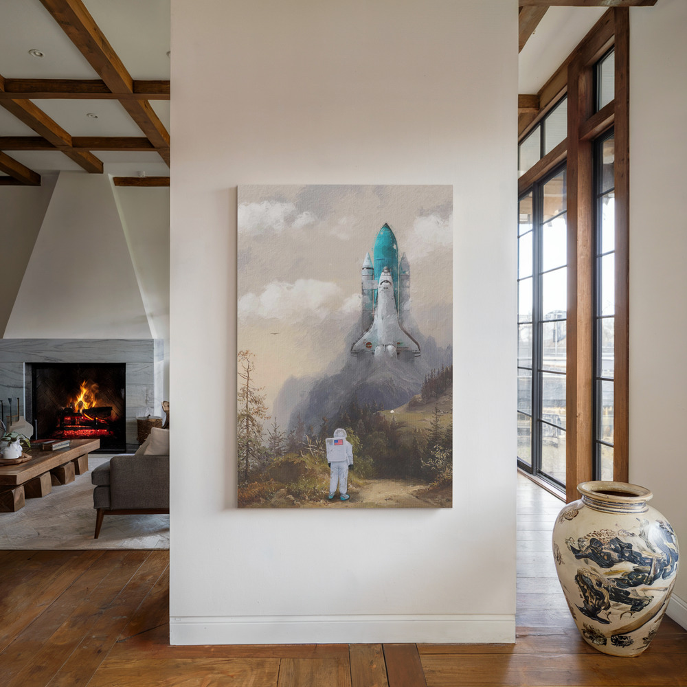 Canvas print - Missed the Shuttle by the fireplace