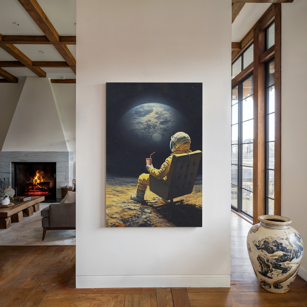 Canvas print - Moon Break by the fireplace