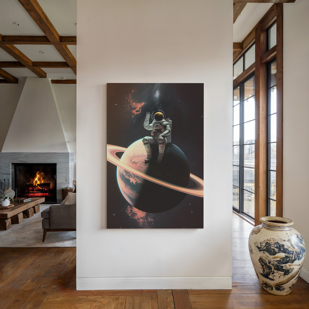 Canvas print - My Space Safe by the fireplace