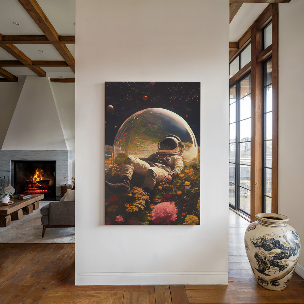 Canvas print - My Space Observatory by the fireplace