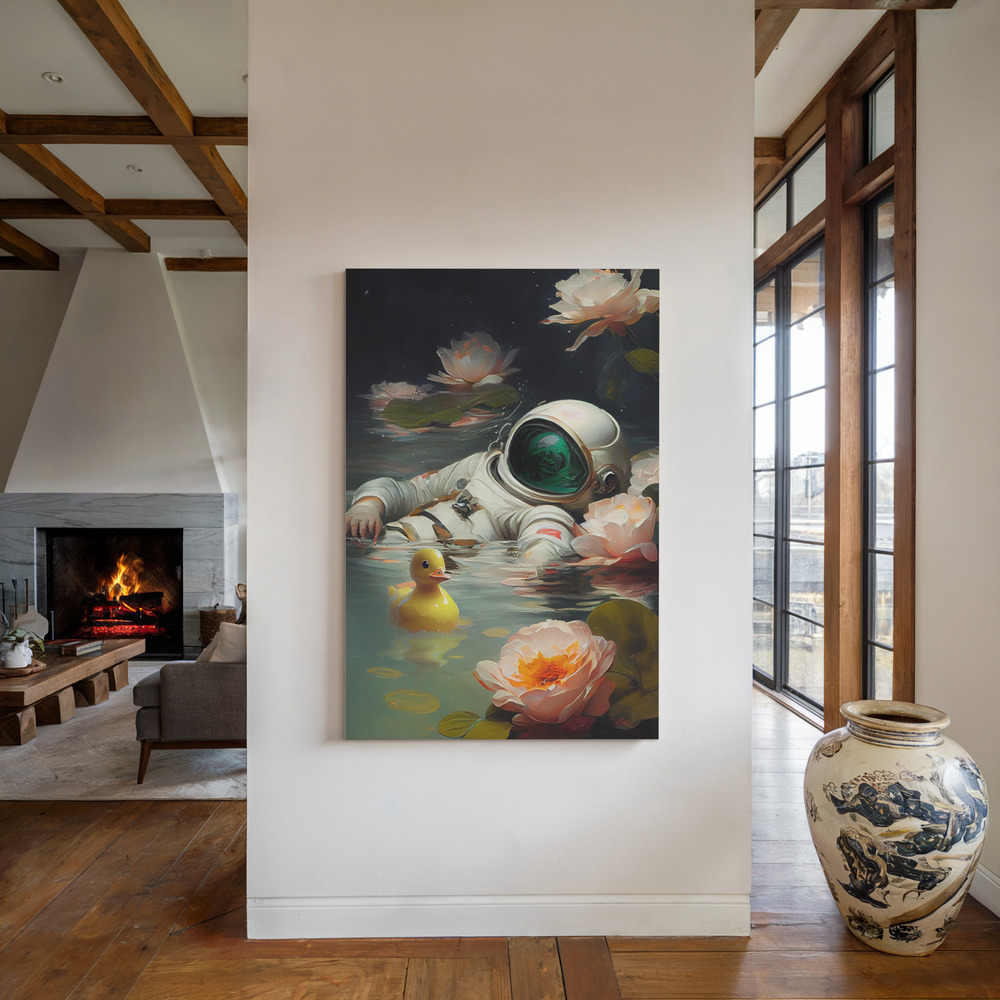 Canvas print - My Space Siesta by the fireplace
