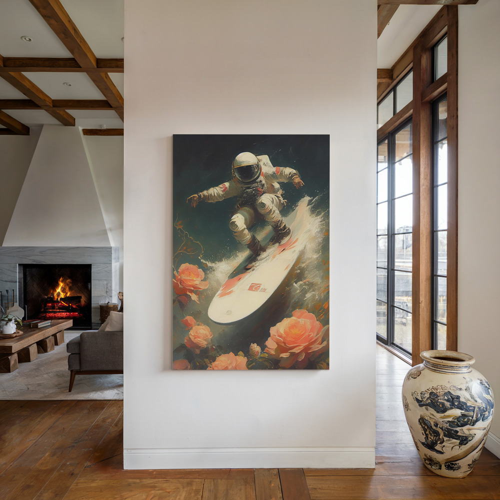 Canvas print - My Space Wave by the fireplace