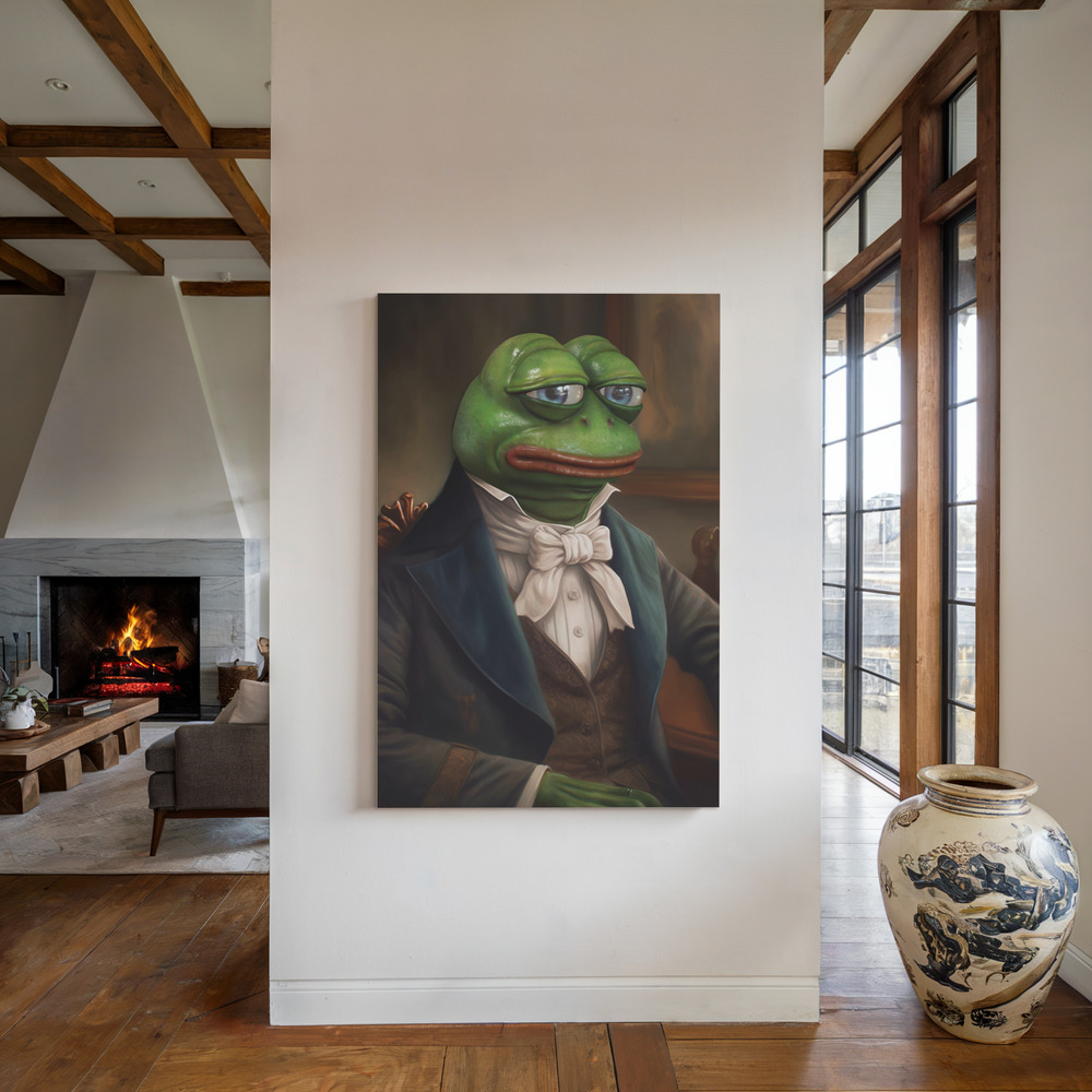 Stampe su tela - Sir Pepe accanto al camino