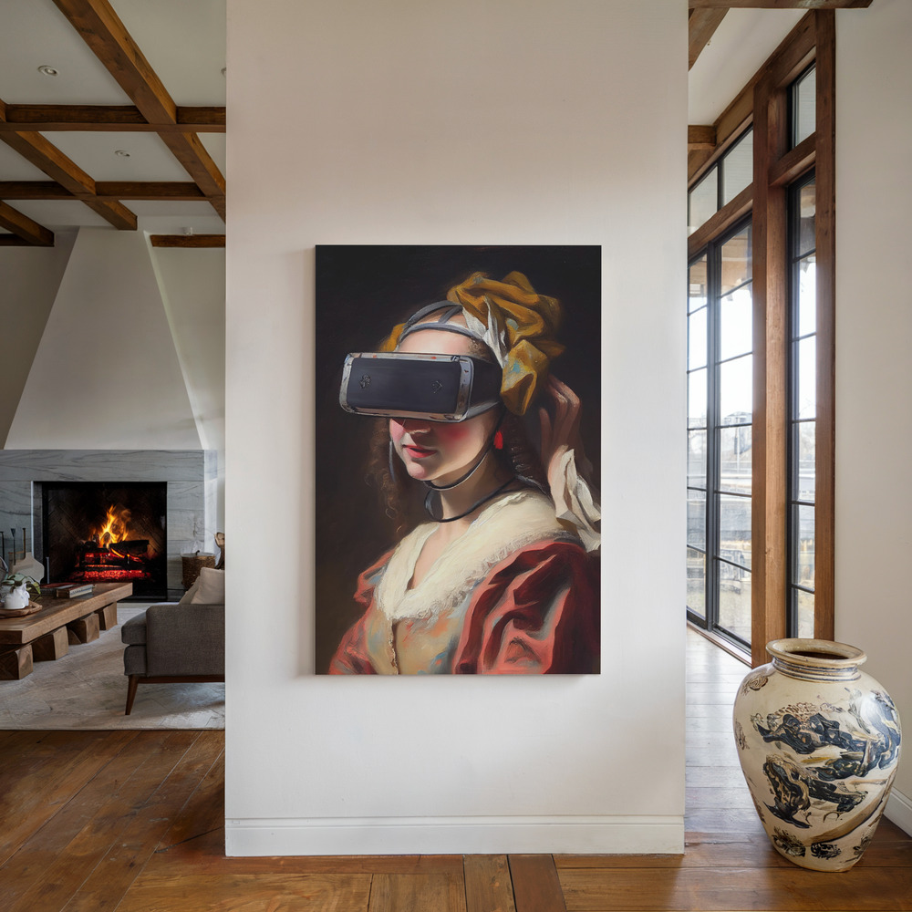 Canvas print - Vr Experience by the fireplace