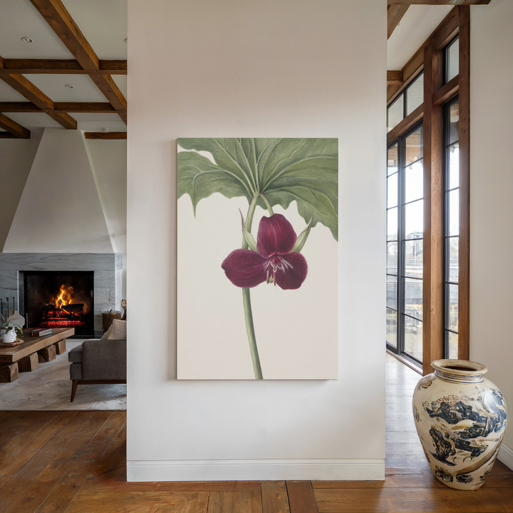 Canvas schilderi - Sweet Trillium bij de open haard