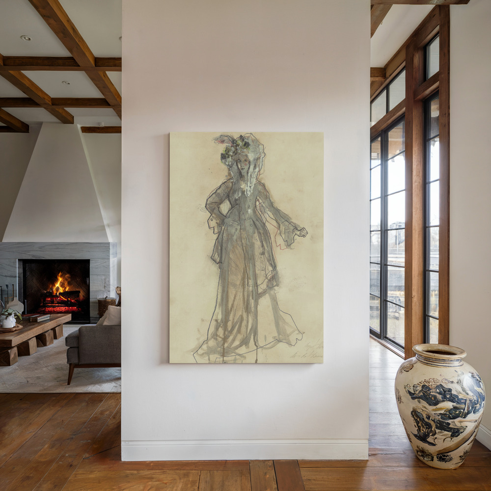 Canvastavla Hommage à Gainsborough I - Tavla vid den öppna spisen