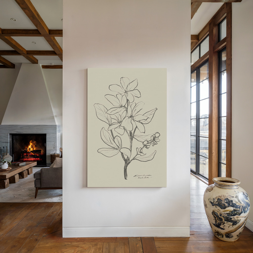 Canvas print - Floral 1 by the fireplace