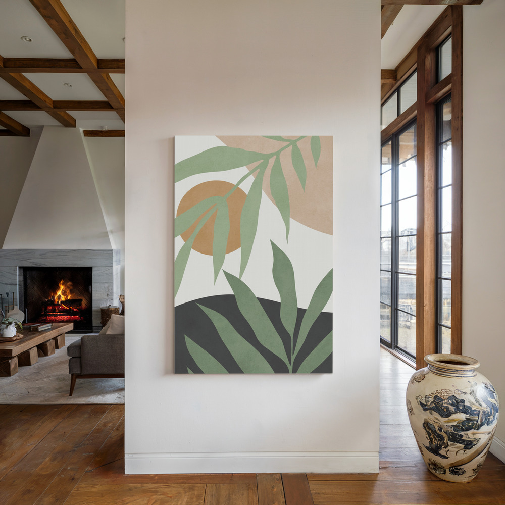Canvas taulu - Floral and tropical 4 takan ääressä