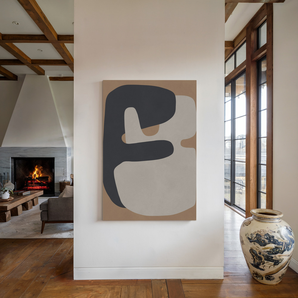 Canvas print - Brown and black art 1 by the fireplace