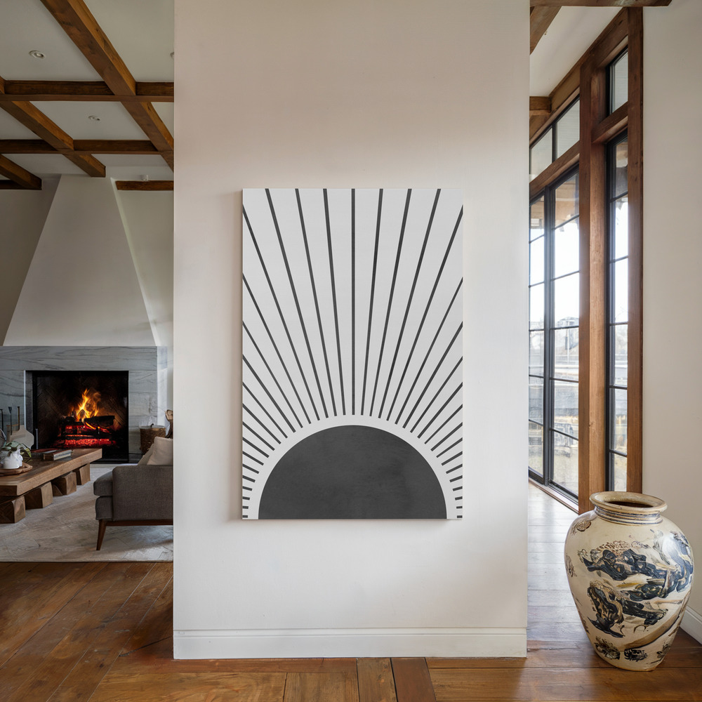 Canvas print - Sun rays by the fireplace