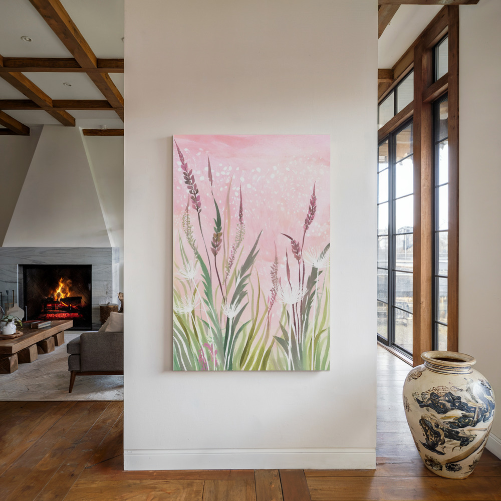 Canvas taulu - Pink and Green 33 takan ääressä