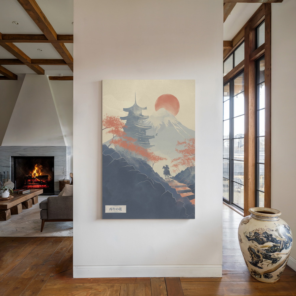 Canvas print - Blossoms of Renewal by the fireplace