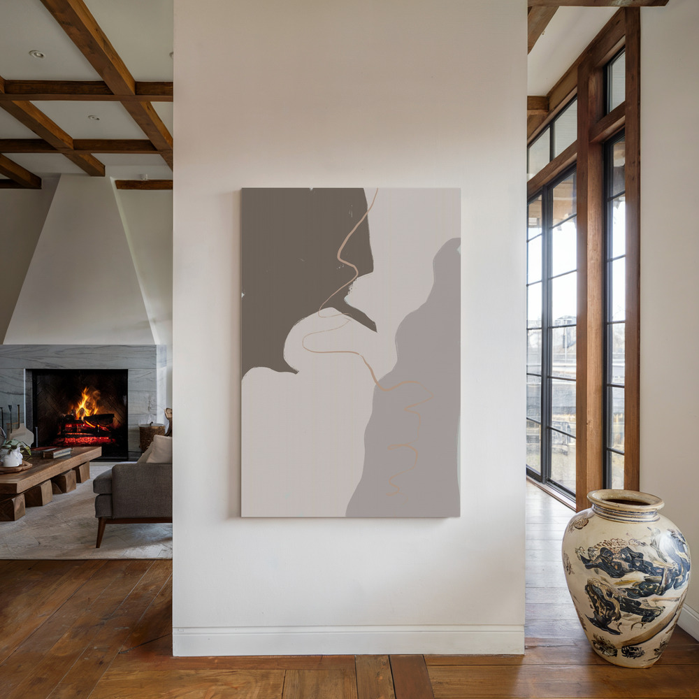 Canvas print - Abstract by the fireplace