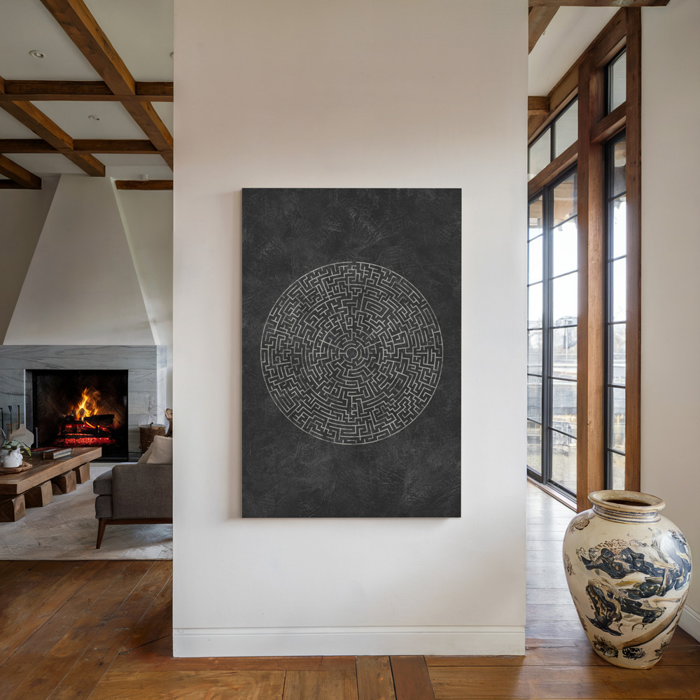 Canvas taulu - The Circular Journey Maze takan ääressä