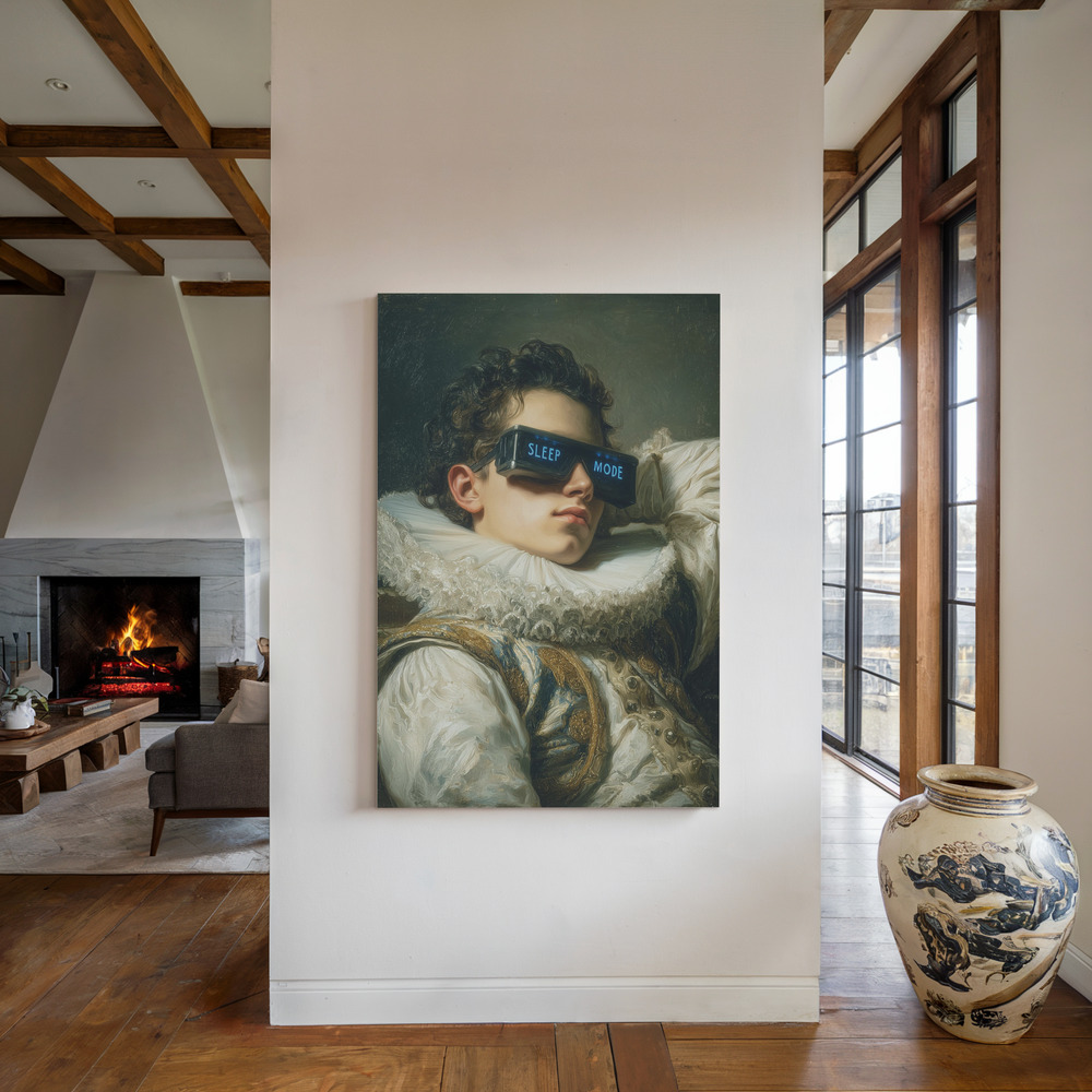Canvas print - Sleep Mode by the fireplace