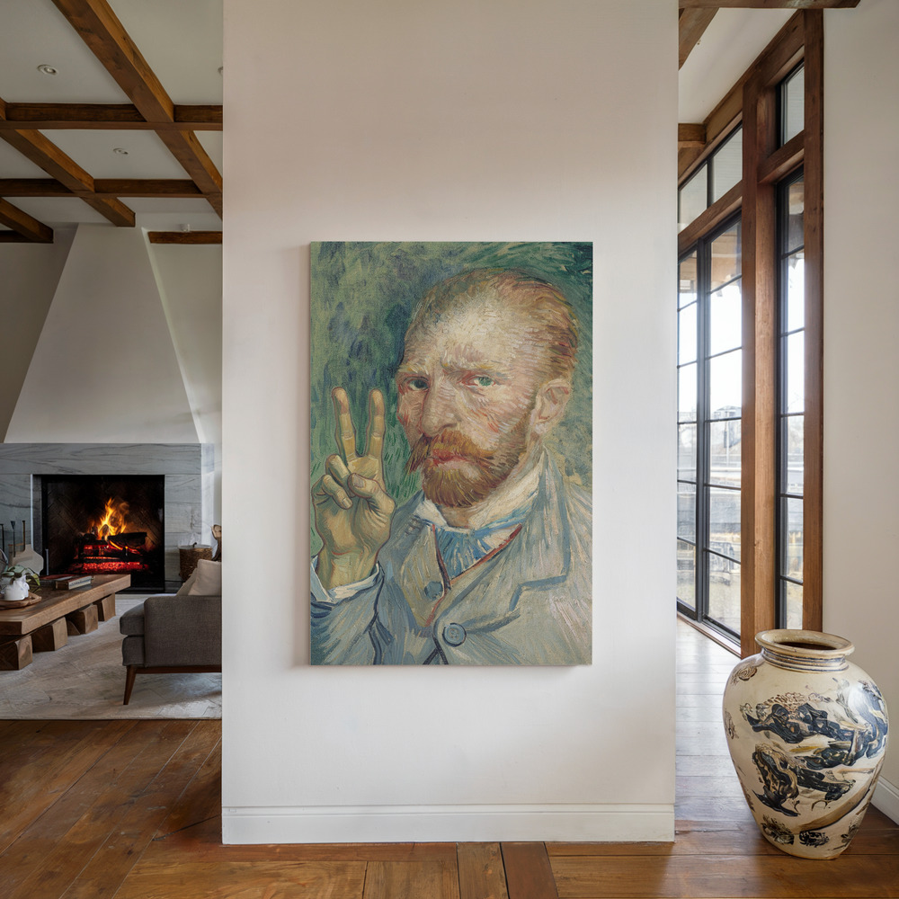 Canvas print - Van Peace by the fireplace