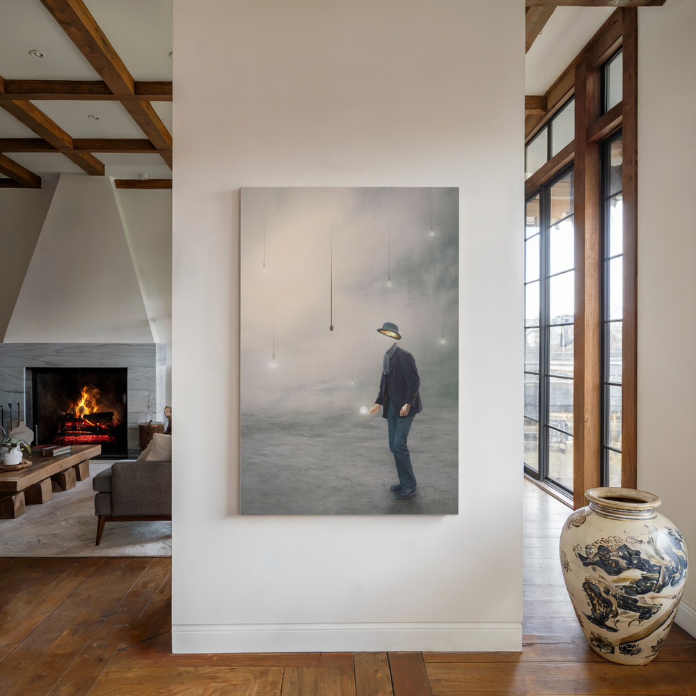 Canvas print - Illumination by the fireplace
