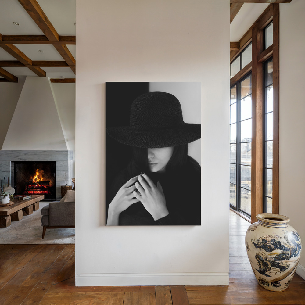 Canvas schilderi - Untitled bij de open haard