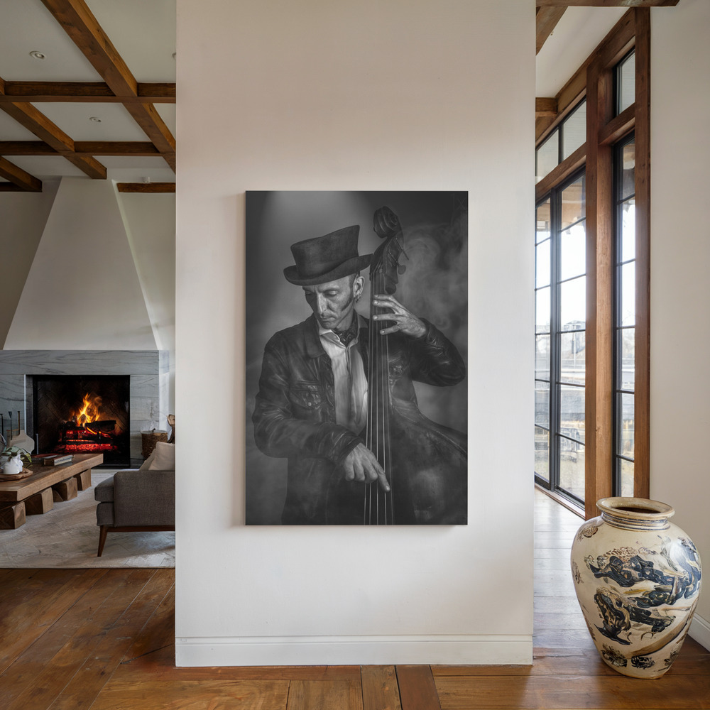Canvas print - Jules 2 by the fireplace