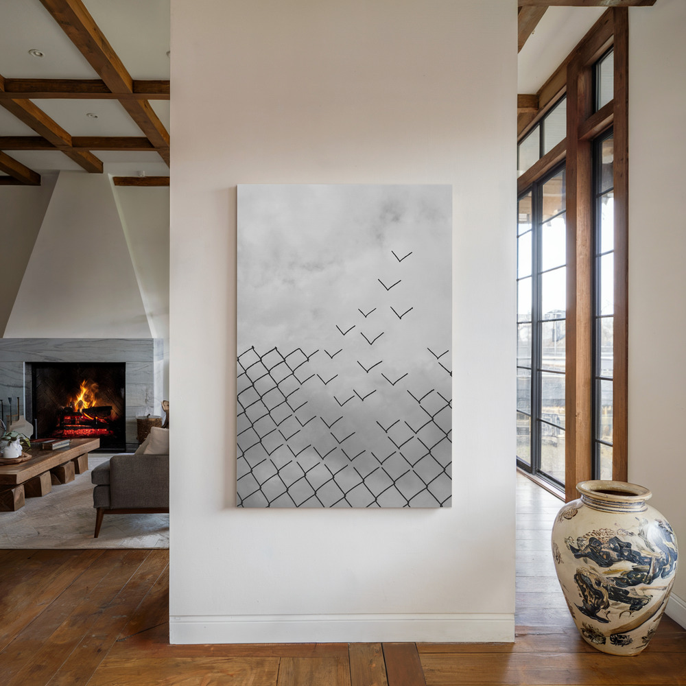 Canvas print - Freedom by the fireplace