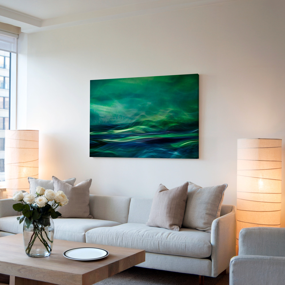 Canvas schilderi - Northern lights in de woonkamer